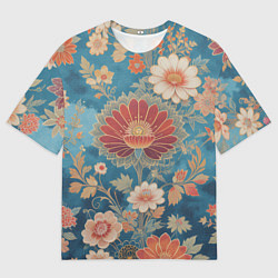 Футболка оверсайз мужская Ботанические узоры, цвет: 3D-принт