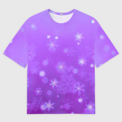 Мужская футболка оверсайз Резные снежинки глитч