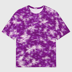 Мужская футболка оверсайз Снежинки глитч