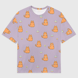 Мужская футболка оверсайз Праздничный кот Рыжинс