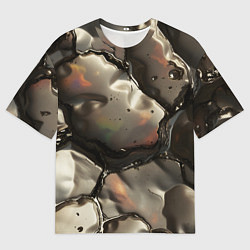 Мужская футболка оверсайз Жидкая субстанция светло-коричневая