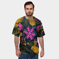 Футболка оверсайз мужская Новый год и краски, цвет: 3D-принт — фото 2