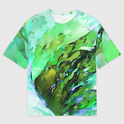 Мужская футболка оверсайз Зелёная абстракция