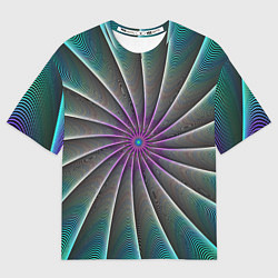 Мужская футболка оверсайз Оптический узор неоновый