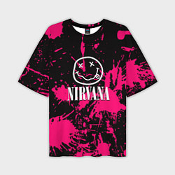 Футболка оверсайз мужская Nirvana pink color, цвет: 3D-принт