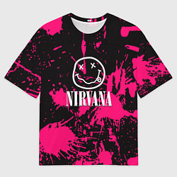 Футболка оверсайз мужская Nirvana pink color, цвет: 3D-принт