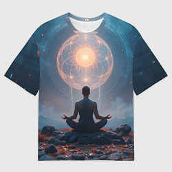 Футболка оверсайз мужская Ночная медитация, цвет: 3D-принт