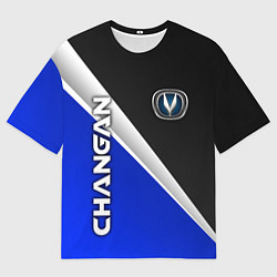 Мужская футболка оверсайз Чанган - синий и черный