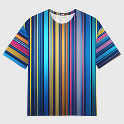 Мужская футболка оверсайз Яркие вертикальные линии