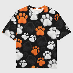 Мужская футболка оверсайз Мохнатые лапки