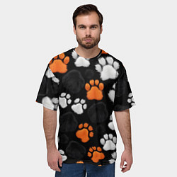 Футболка оверсайз мужская Мохнатые лапки, цвет: 3D-принт — фото 2