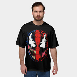Футболка оверсайз мужская Веном Карнаж и Человек паук, цвет: 3D-принт — фото 2