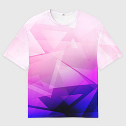 Мужская футболка оверсайз Неоновая геометрия осколки