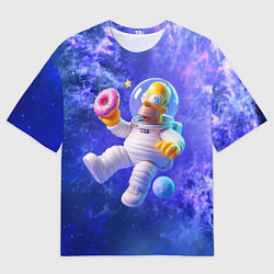 Мужская футболка оверсайз Homer Simpson is a brave astronaut