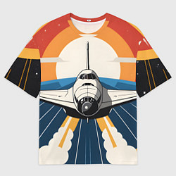 Мужская футболка оверсайз Скоростной ретро самолет