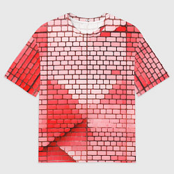 Мужская футболка оверсайз Красные кирпичики