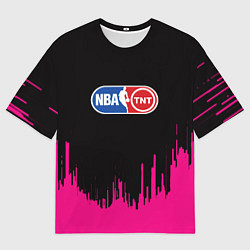 Футболка оверсайз мужская NBA розовые краски, цвет: 3D-принт