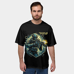 Футболка оверсайз мужская Counter Strike 2 - stormtrooper, цвет: 3D-принт — фото 2