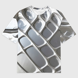 Мужская футболка оверсайз Полированный металл серебряный
