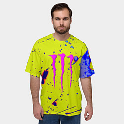 Футболка оверсайз мужская Monster energy краски, цвет: 3D-принт — фото 2