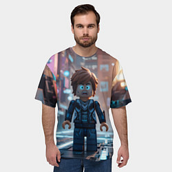 Футболка оверсайз мужская Roblox испуганный человечек, цвет: 3D-принт — фото 2
