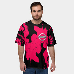 Футболка оверсайз мужская Nissan fire pink, цвет: 3D-принт — фото 2