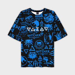 Футболка оверсайз мужская The Witcher logo pattern, цвет: 3D-принт