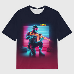 Футболка оверсайз мужская Counter Strike - neon glow fantasy, цвет: 3D-принт