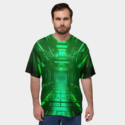 Футболка оверсайз мужская Зелёный коридор, цвет: 3D-принт — фото 2