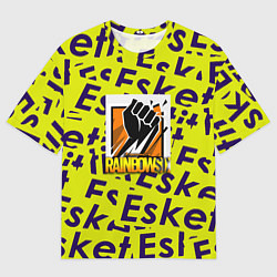 Футболка оверсайз мужская Rainbow six pattern rap, цвет: 3D-принт