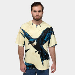 Футболка оверсайз мужская Ласточки, цвет: 3D-принт — фото 2