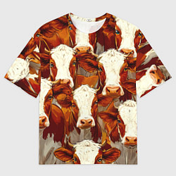 Мужская футболка оверсайз Рыжие коровки