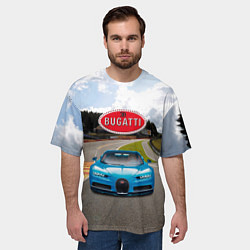 Футболка оверсайз мужская Bugatti - motorsport racing route, цвет: 3D-принт — фото 2