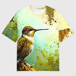 Футболка оверсайз мужская Колибри птичка, цвет: 3D-принт