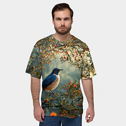 Футболка оверсайз мужская Ласточка пейзаж, цвет: 3D-принт — фото 2