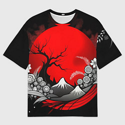 Футболка оверсайз мужская Природа Японии - абстракция, цвет: 3D-принт