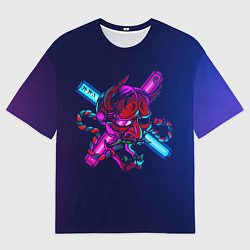 Футболка оверсайз мужская Демон они неоновый, цвет: 3D-принт