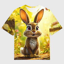 Футболка оверсайз мужская Зайчишка, цвет: 3D-принт