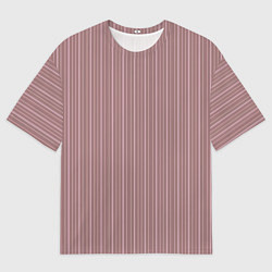 Мужская футболка оверсайз Пыльно-розовый в тонкую полоску