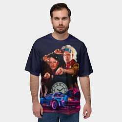 Футболка оверсайз мужская Назад в будущее - Марти и док, цвет: 3D-принт — фото 2