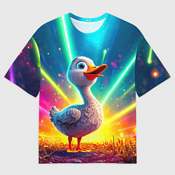 Футболка оверсайз мужская Веселая уточка, цвет: 3D-принт