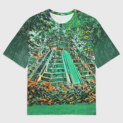 Футболка оверсайз мужская Башня в джунглях, цвет: 3D-принт