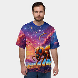Футболка оверсайз мужская Муравей в космосе, цвет: 3D-принт — фото 2