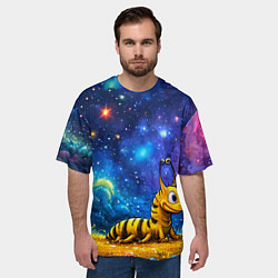 Футболка оверсайз мужская Гусеничка в космосе, цвет: 3D-принт — фото 2