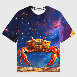 Футболка оверсайз мужская Краб в космосе, цвет: 3D-принт