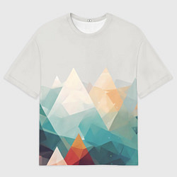 Мужская футболка оверсайз Разноцветный горный хребет