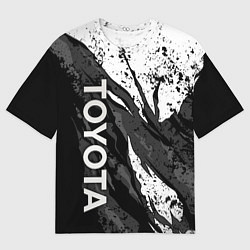 Футболка оверсайз мужская Toyota - белый разрыв, цвет: 3D-принт