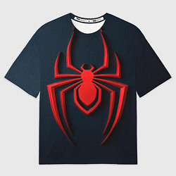 Футболка оверсайз мужская Человек паук - логотип, цвет: 3D-принт