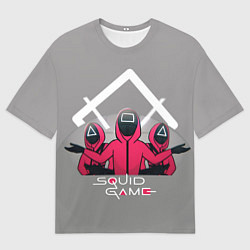 Футболка оверсайз мужская Персонажи из Игра в кальмара, цвет: 3D-принт