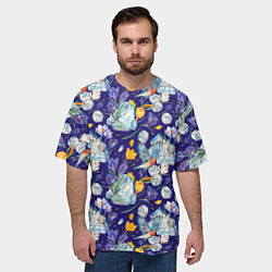 Футболка оверсайз мужская Крокусы и зяблик во льдах, цвет: 3D-принт — фото 2